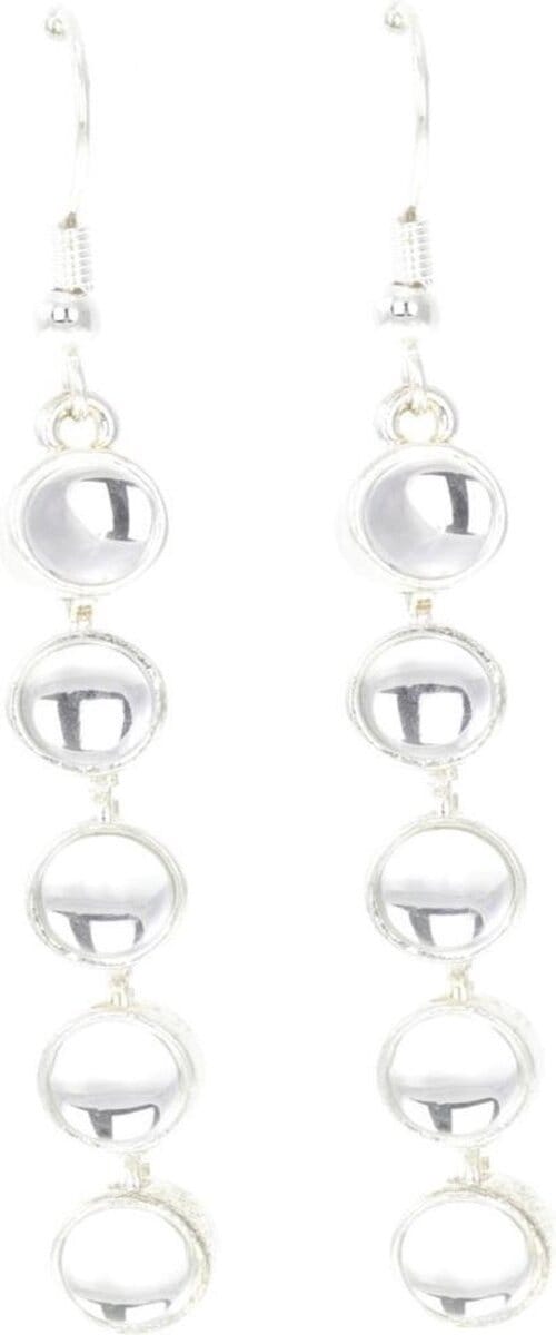 Behave - Oorbellen hangers zilverkleur - 6,5 cm - moderne minimalisme