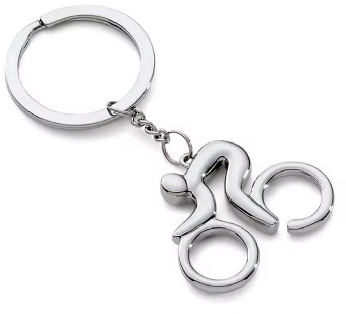 New Age Devi - Metalen wielrenner sleutelhanger - 85 cm lengte - 4 cm breedte