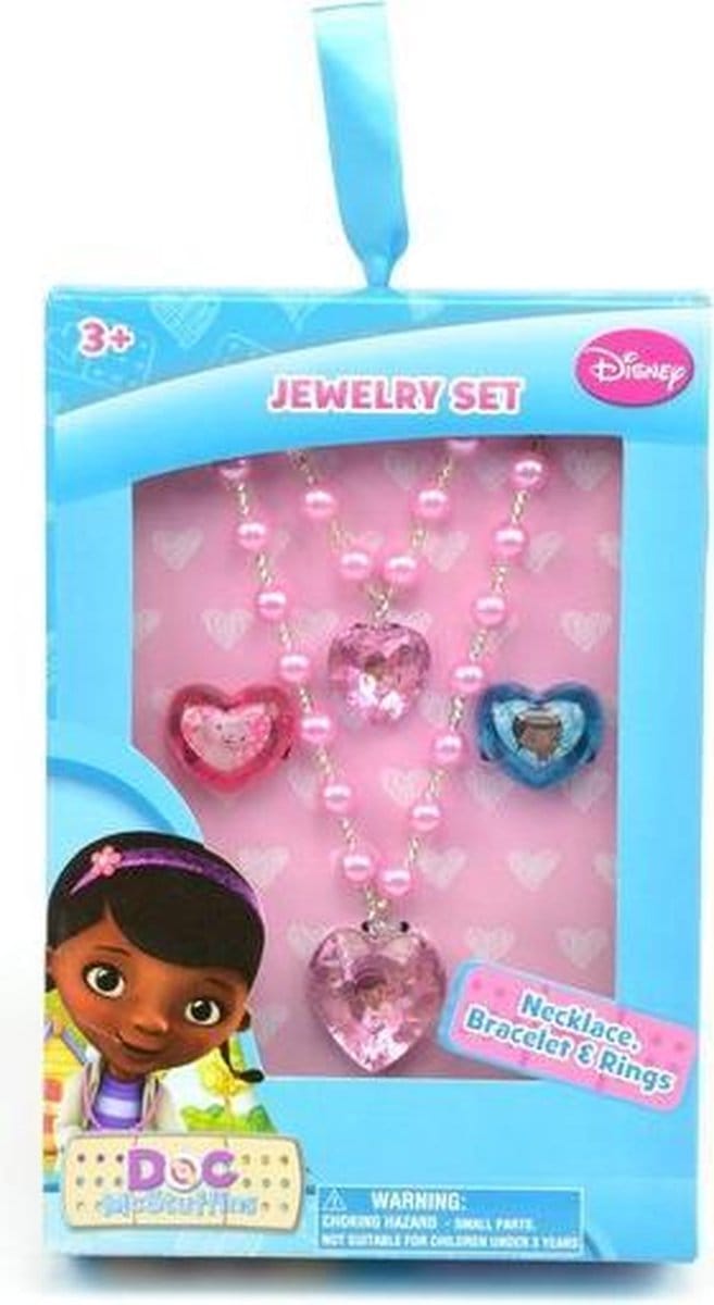 Nickelodeon - Doc McStuffins - Speelgoed dokter - 4-Delig sierraden accessoires set - ketting - Ringen - Armband.