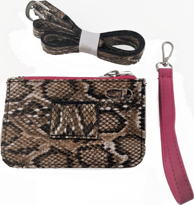 Purplebox - Riem Portemonnee - Cute Snake - Fuchsia roze
