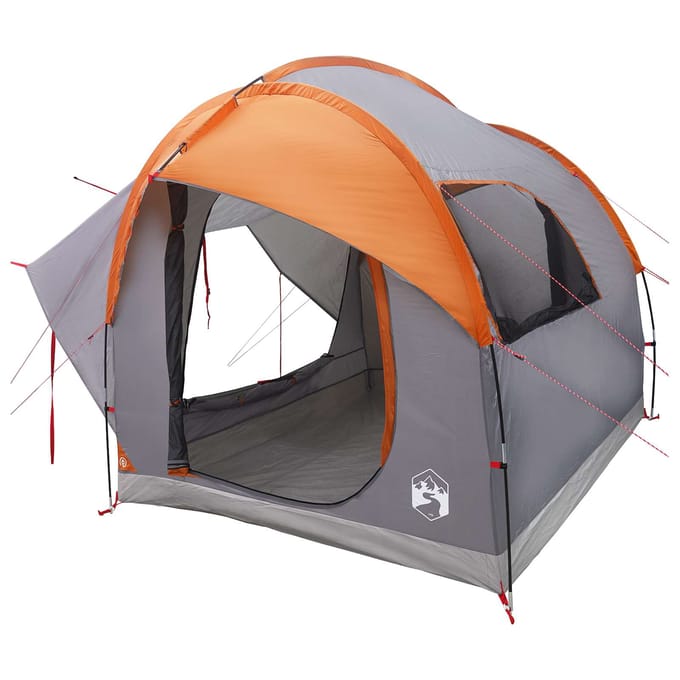 vidaXL - Auto - Tent - Grijs - en - Oranje - 3-persoons - Polyester - en - Staal