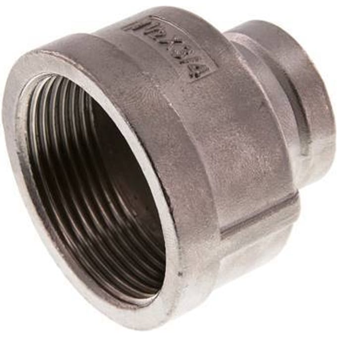 Rp 1 1/2'' x Rp 3/4'' RVS Ronde Sok 16 Bar