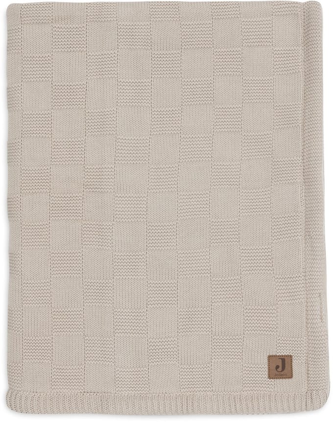 Jollein Baby Deken Wieg - 75x100cm - Box Knit - Warm Sand/Velvet
