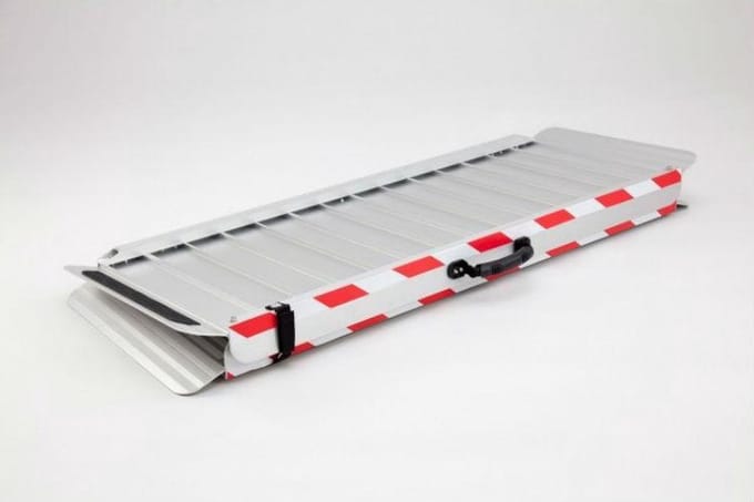 Oprijplaat Opvouwbaar Aluminium - Drempelhulp Extra Breed - 150 cm Lang Voor Rolstoel