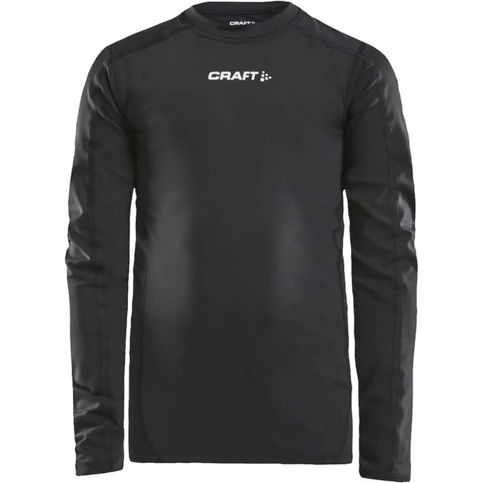 Craft Pro Control Compression Shirt Lange Mouw Kinderen - Zwart | Maat: 146/152