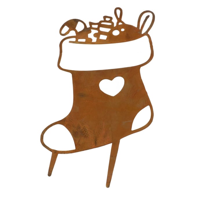 Kerst Prikker Metaal Schattig Weerbestendig Kerst Tuinbord voor Buitentuin Decoratie brown