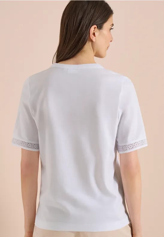 Shirt met gespleten hals en haakband
