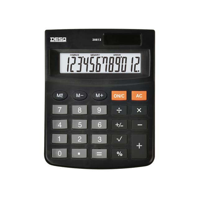 DESQ® | Bureau Rekenmachine | 12 Cijfers| Compact | Heavy Duty