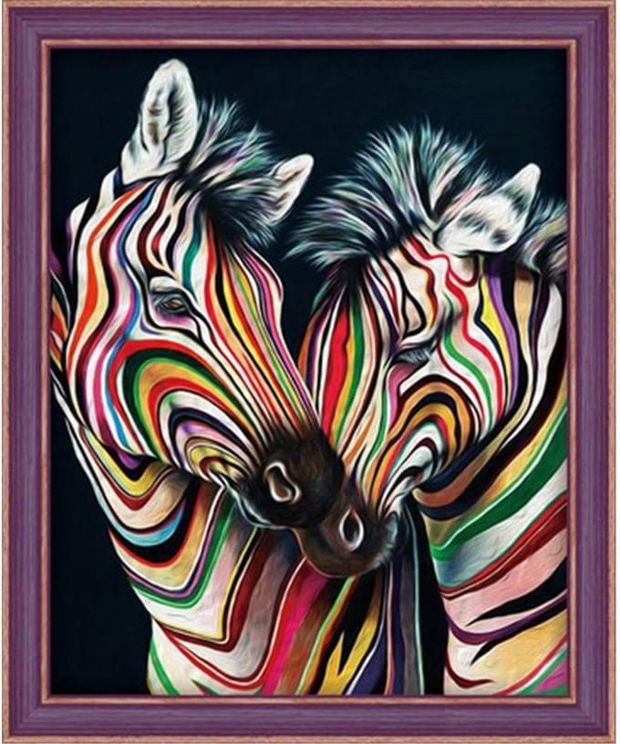 Diamond Painting Colourful Zebras AZ-1556