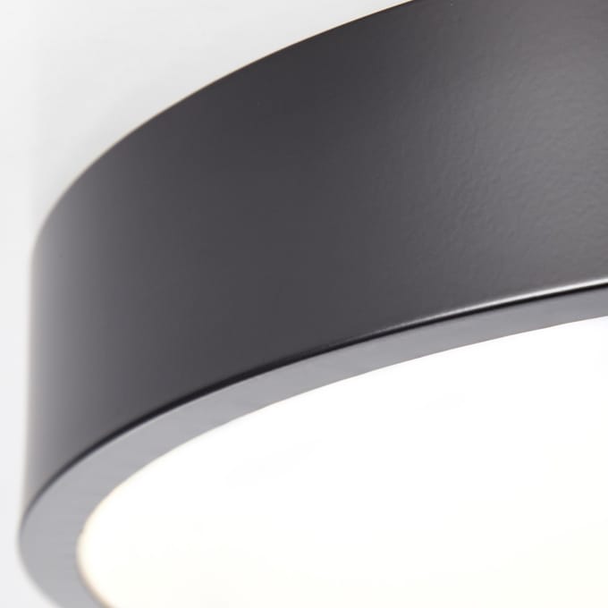 BRILLIANT LED-plafondlamp, aanwezigheidssensor, 33 cm, 2400 lm, 3000K, metaal, zwart