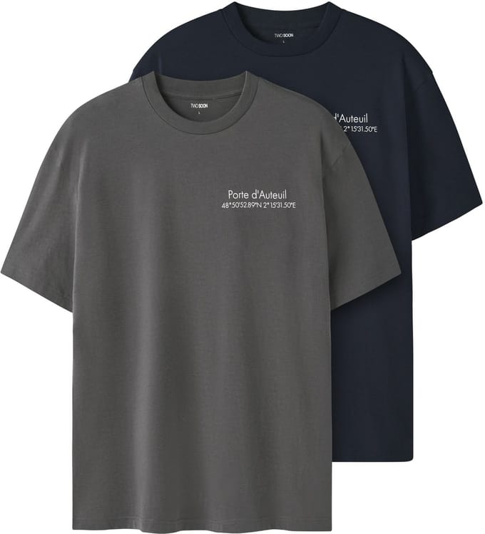 NAME IT - TAMJOX 2P SS RLX LOGO TEE NOOS - Heren - Overhemden