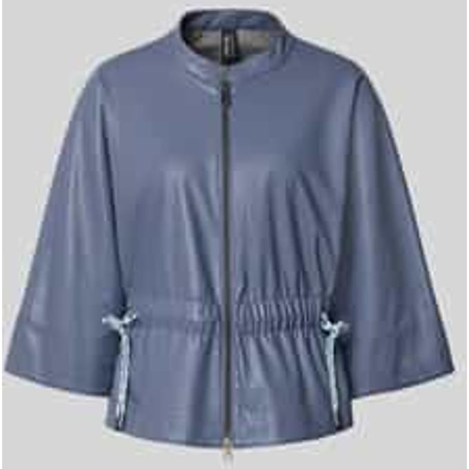 Blazer in leerlook met opstaande kraag