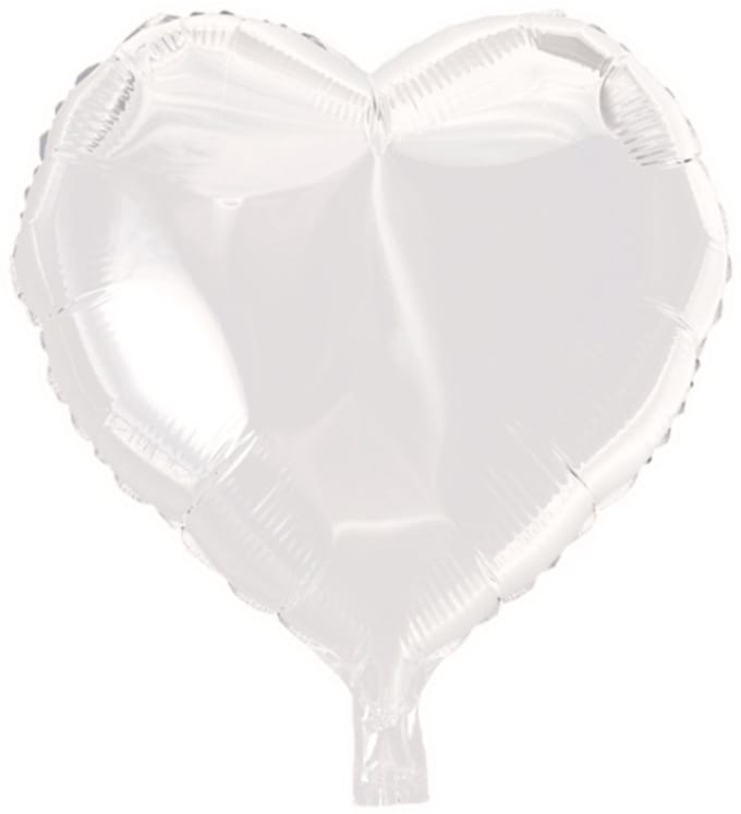 Folie ballon hart wit 46 cm