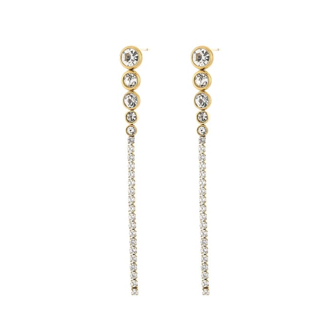 Oorbellen Strass Waterfall Lang - Party - Kerst - Shiny - Feestdagen