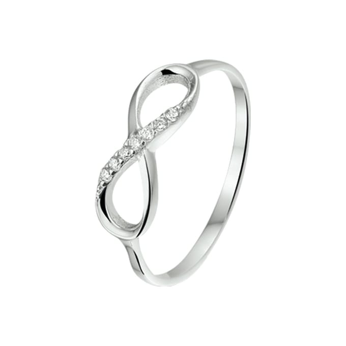 Zilver Gerhodineerde Ring infinity zirkonia 1325095 16.00 mm (50)