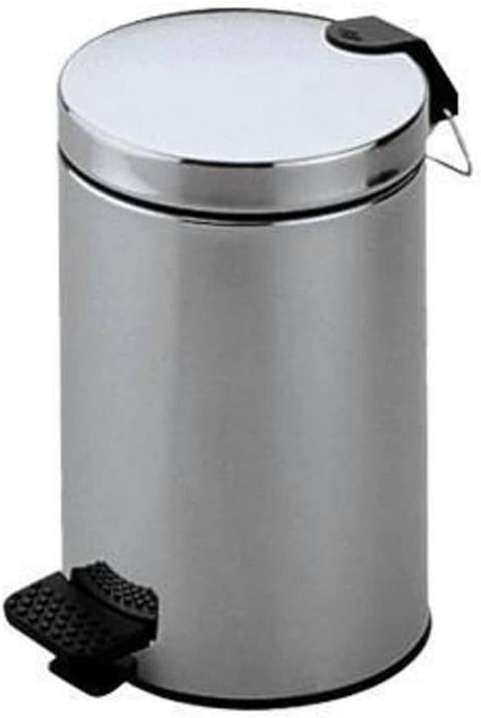 Universele Staande Afvalemmer met Deksel en Pedaal 5 Liter Aluminium
