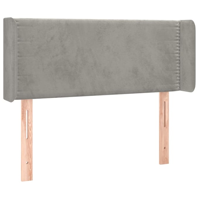 vidaXL Hoofdbord LED 93x16x78/88 cm fluweel lichtgrijs