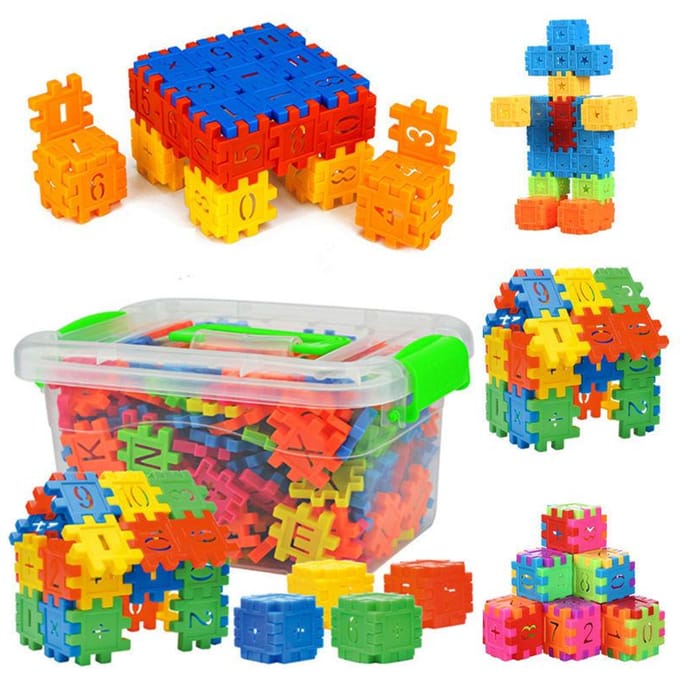 88 Pcs Cubes Lettres Numériques Blocs de Construction Assemblage DIY Briques Créatives Avec Boîte de Rangement Jouets d'Éveil pour Bébés Enfants M orange