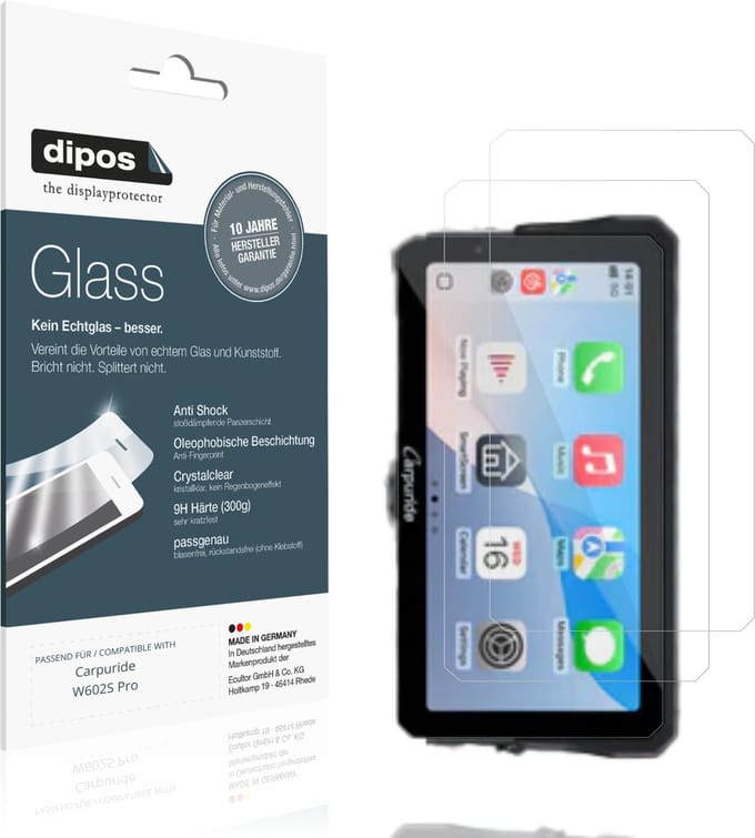 dipos – 2x Pantserfolie geschikt voor Carpuride W602S Pro | 9H Screenprotector