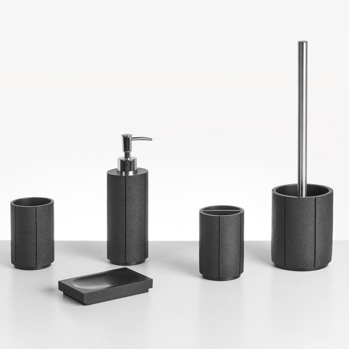 HUALLAGA - Badkameraccessoireset - Zwart - Polyresin