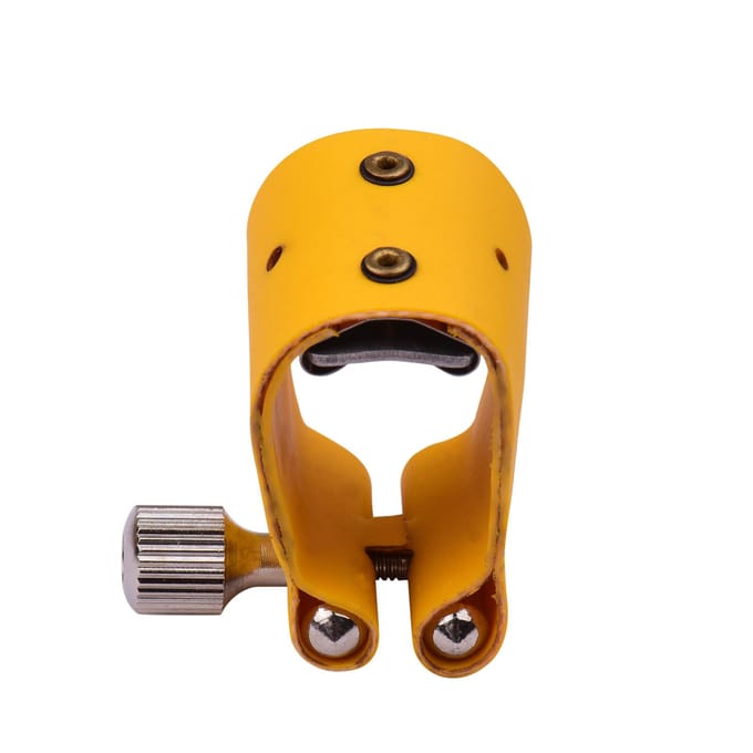 Muslady Saxofoon Ligatuur Compacte Duurzame Sax Ligatuur voor Alt Saxofoon Bakeliet Mondstuk geel