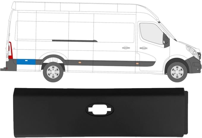 Zijlijst sierlijst voor Renault Master 2010- / Rechts
