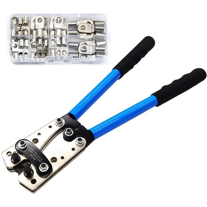 HX-50B Draagbare kabelkrimptang Professionele terminalkrimptang Auto Auto koperen ring with 60pcs terminals gray