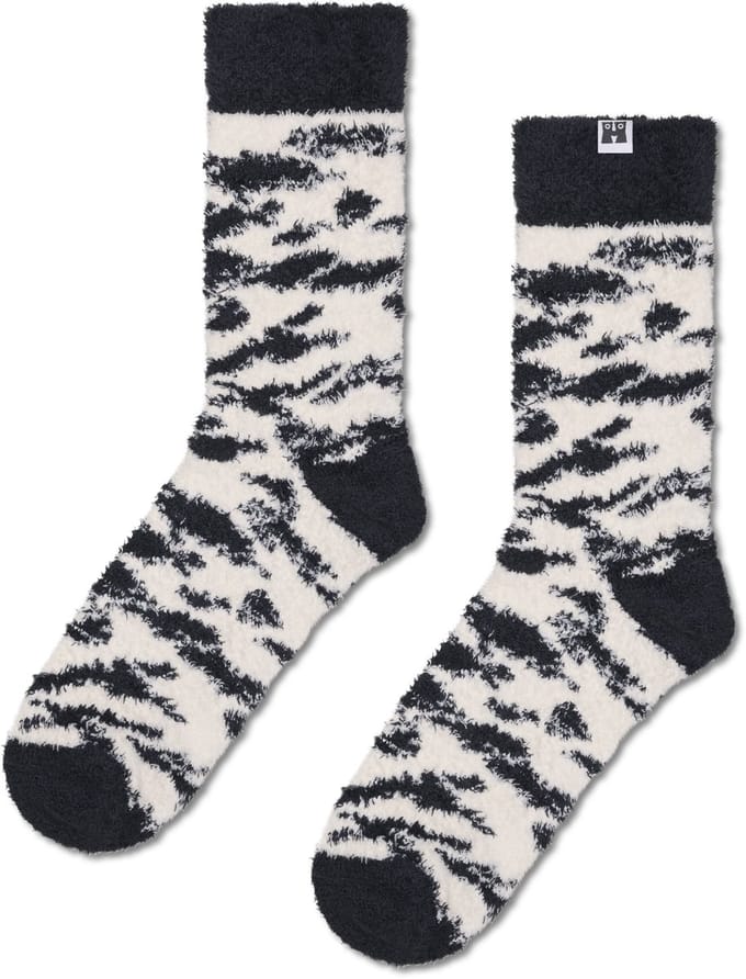 Happy Socks Fluffy Zebra Sock - unisex sokken - wit - Unisex - Maat: 36 - 40