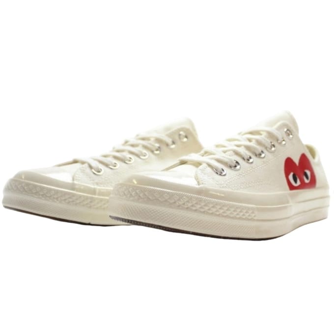 Comme des Garçons Play x Converse Chuck 70 Low Lait Baskets Unisexe Blanc 150207C 37.5 white