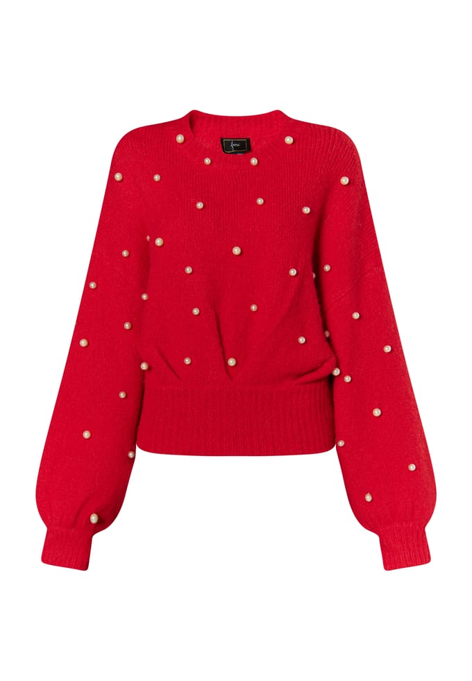 Faina Gebreide trui Dames rood