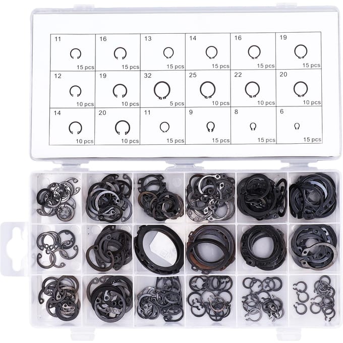 225 stuks C-clip borgring borgring borgmiddel hardware set kit voor machine voertuig