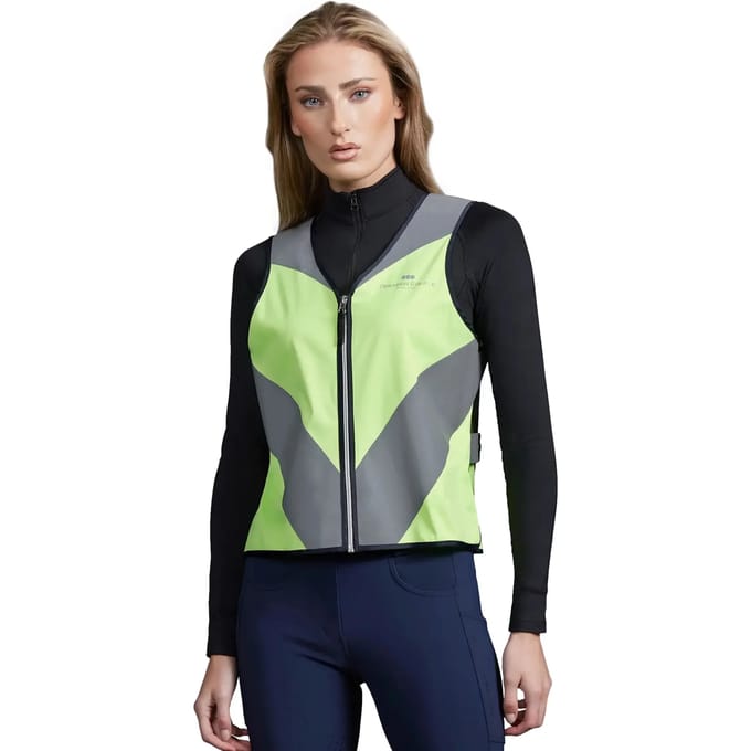 Reflecterend paardrijvest zonder mouwen dames Premier Equine
