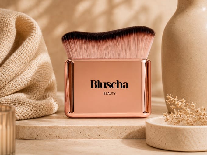 Bluscha® Tanning Brush - Voor Gezicht en Lichaam - Vegan - Rosé