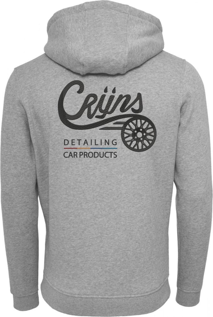 CRIJNS KWALITEITS HOODIE GRIJS / ZWART Logo - EXTRA LARGE