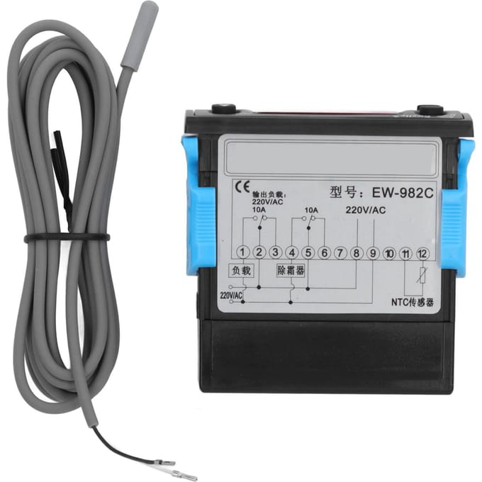 Temperatuurregelaar Ontdooien Koelen Thermostaat Digitaal Display AC 220V voor Koeler white