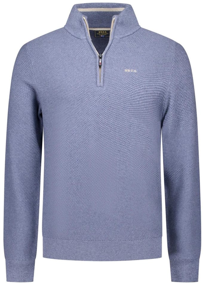 NZA - Blauwe katoenen half zip trui