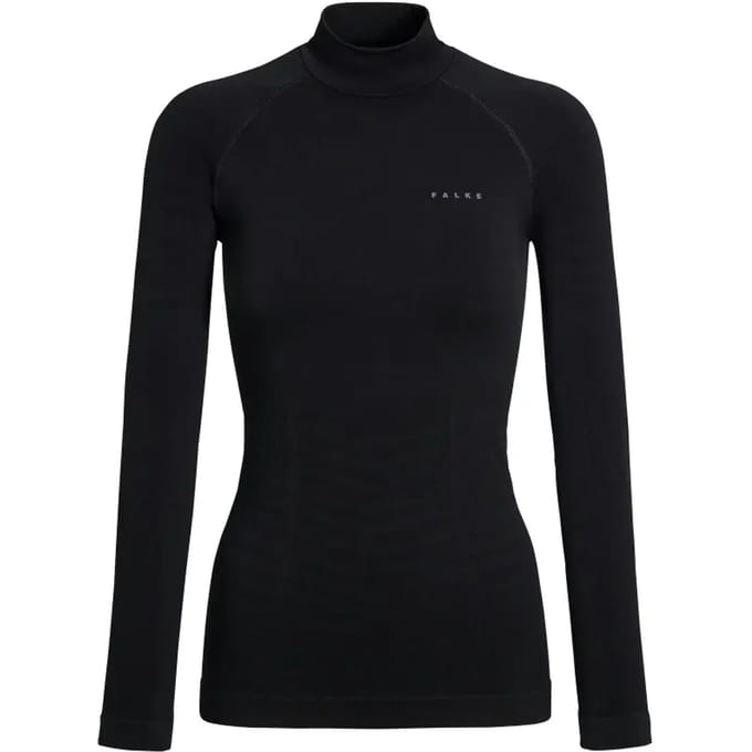 FALKE Maximum Warm High Neck sneldrogend functioneel materiaal functioneel shirt met lange mouwen dames zwart - maat S
