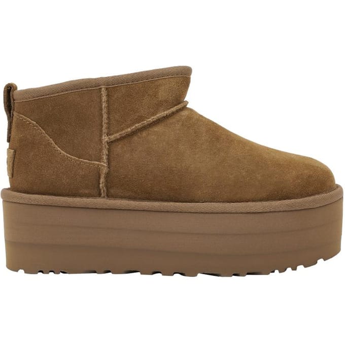 UGG® Classic Ultra Mini Platform for Women in Brown, Size 10, Suede/Polyester/Wool