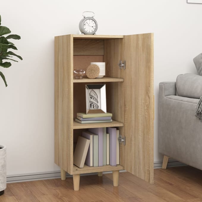 vidaXL - Dressoir - 34,5x34x90 - cm - bewerkt - hout - sonoma - eikenkleurig