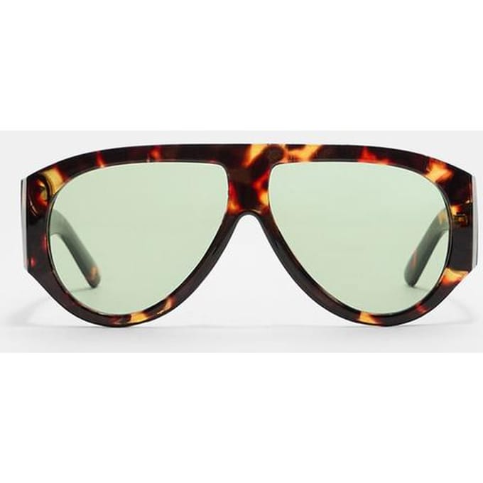 Stradivarius Retro zonnebril met schildpadmotief  Kaki OS