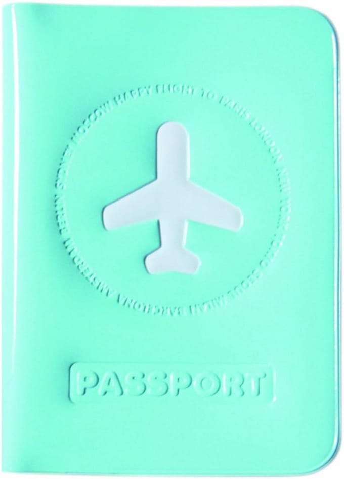 Minimalistische Paspoorthoes - Paspoort Houder met Kaarthouder - Blauw