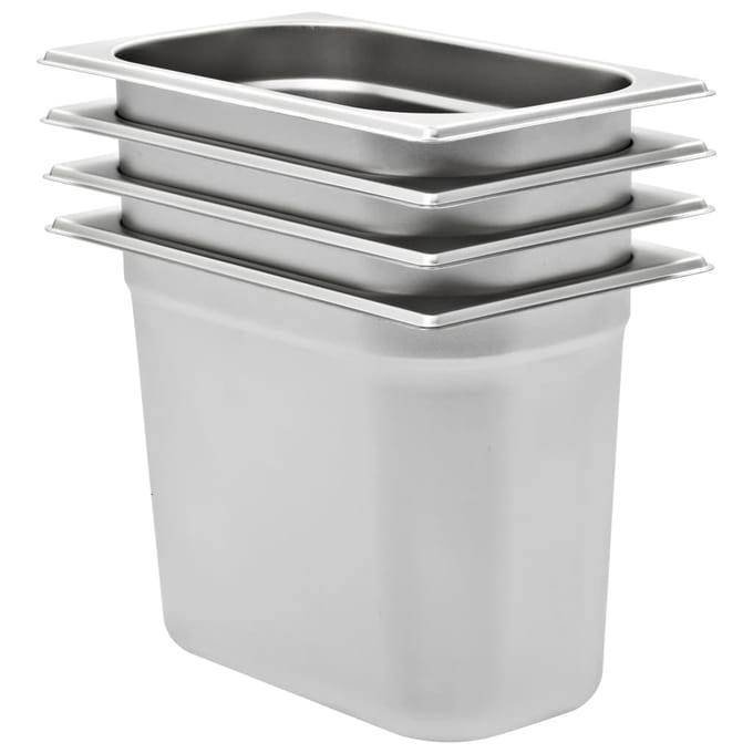 vidaXL - Gastronormbakken - 4 - st - GN - 1/4 - 200 - mm - roestvrij - staal