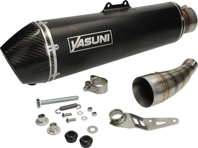 Uitlaat Yasuni 4 Yamaha X-Max 300cc euro4 zwart / carbon