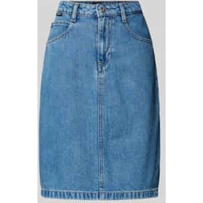 Knielange jeansrok in 5-pocketmodel, model 'COBALTIDE'