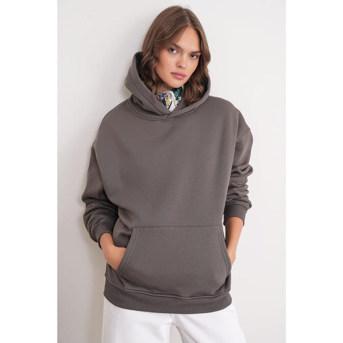 Oversized Hooded Sweatshirt met Zak