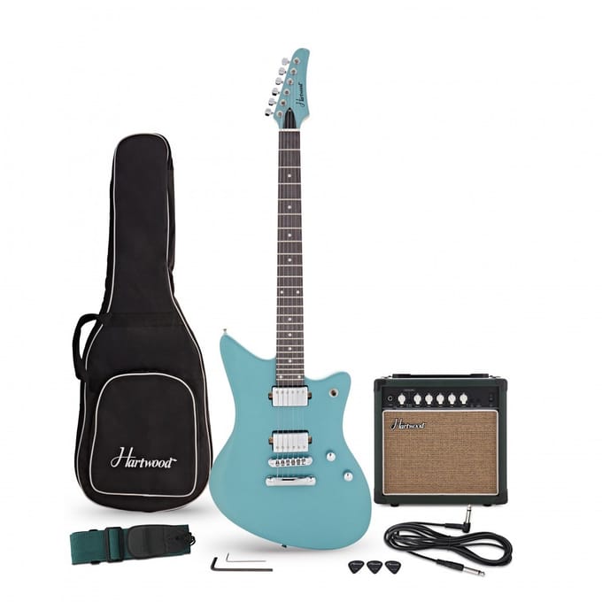Hartwood Charger Origin Gitaarpakket, Lagoon Blue