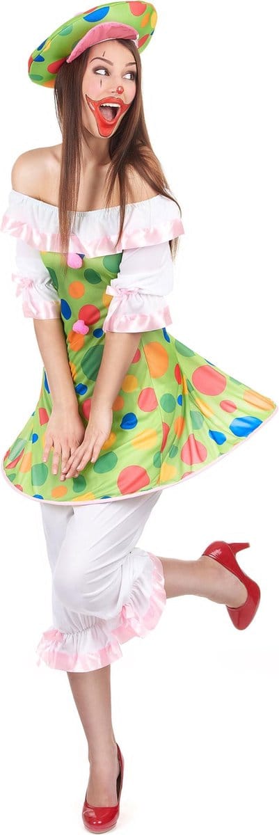 Vegaoo - Clown kostuum met hoepel voor dames