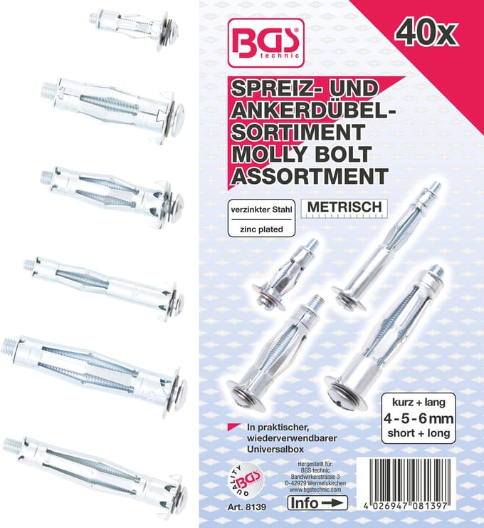 BGS Assortiment spreid-/ankerpluggen 40 delig
