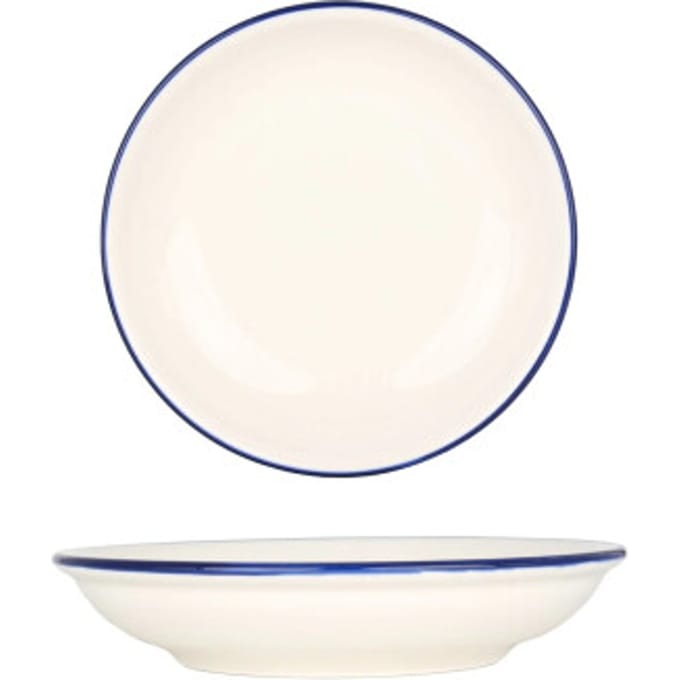 Bonna Serveerschaal - Linea Blue - Porselein - 20 cm (500cc) - set van 2