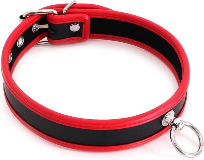Kiotos - Budget Collar - PU-leer - Rood/Zwart